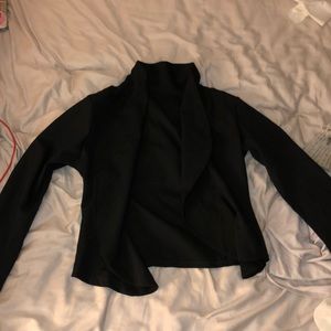 L/XL jet black blazer jacket with shoulder pads